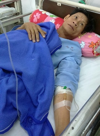 Một nạn nhân bị rắn cắn từng điều trị tại bệnh viện Quân y 121 Cần Thơ