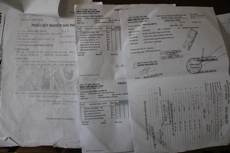 Hồ sơ, đơn thuốc của bà Tú