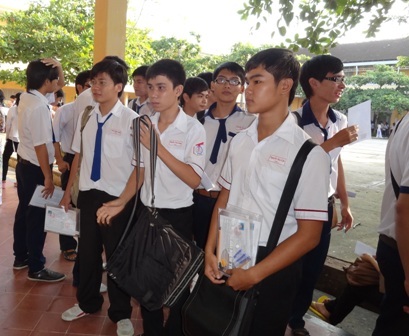 Thí sinh dự thi tốt nghiệp THPT năm 2014.