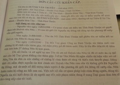 Luật sư lên tiếng vụ Huỳnh Văn Nén bị “sa chân” 2 đại án - 2 Đơn kêu oan của cha ruột bị án Huỳnh Văn Nén gửi đến các cơ quan chức năng.