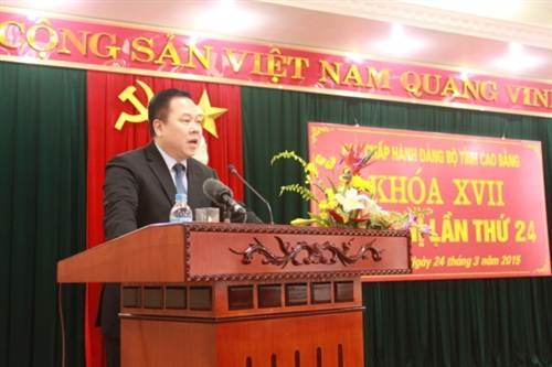 Ông Nguyễn Hoàng Anh được bầu làm Bí thư Tỉnh ủy Cao Bằng