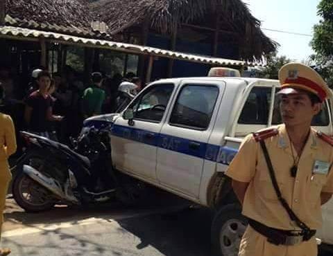 Tông vào xe CSGT, kẻ trộm xe SH tử vong - 2 Hiện trường vụ việc.
