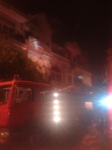 Trường mầm non bốc cháy dữ dội - 1 Hiện trường vụ hỏa hoạn.