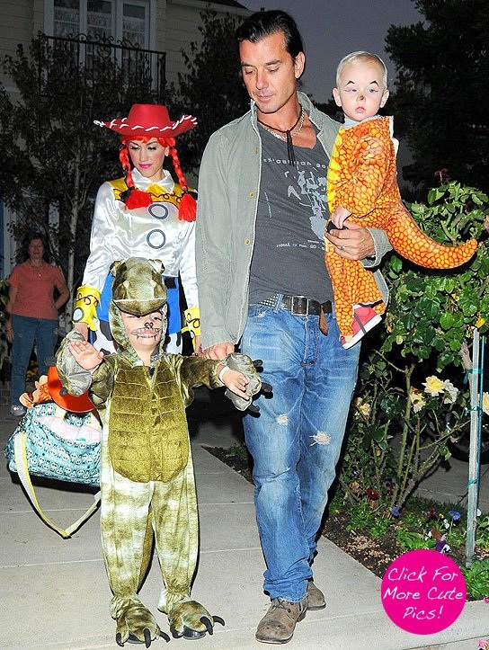 Vợ chồng Gwen Stefani và hai con trai Kingston - Zuma.