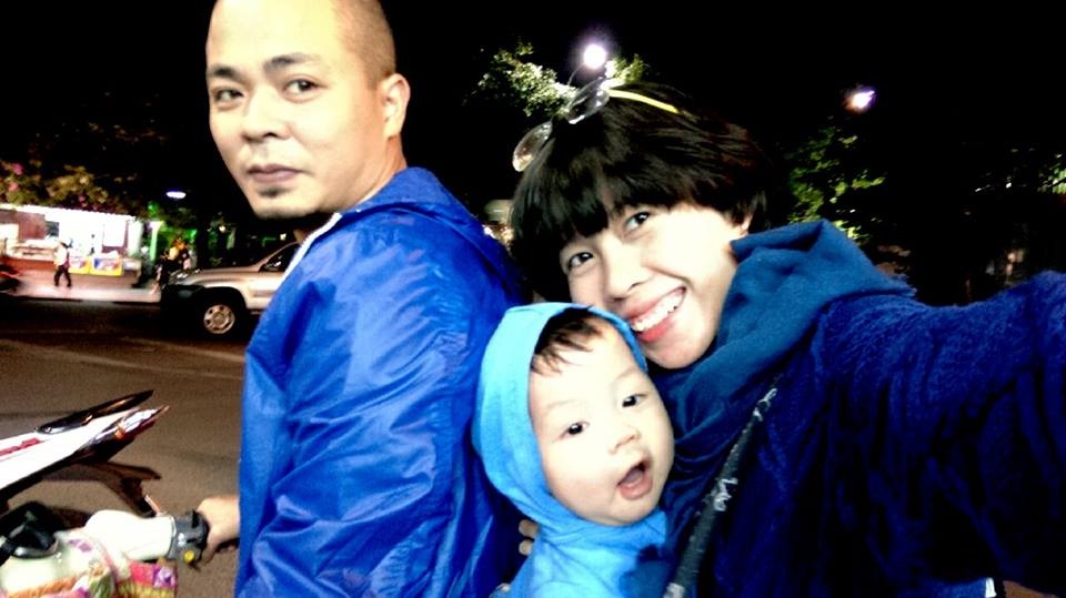 Gia đình nhỏ hạnh phúc của hai nhiếp ảnh gia Thanh Hải và cu Tít được chia sẻ trên Facebook gần đây