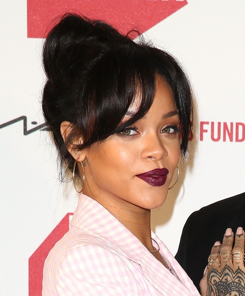 Rihanna's Piled Ballerina Bun
