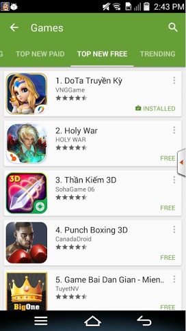 gMO số 1 Châu Á DoTa Truyền Kỳ “trình làng” phiên bản iOS - 1 DoTa Truyền Kỳ đạt vị trí số 1 của top game miễn phí mới nhất trên CH Play