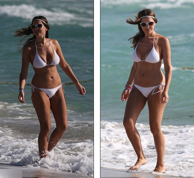 Cựu hoa hậu xứ Wales tươi tắn dạo biển Miami - 9 Imogen Thomas