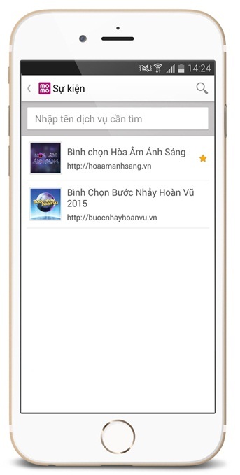 Bình chọn các chương trình gameshow/liveshow trên Ví MoMo tại: Thanh toán/Sự kiện