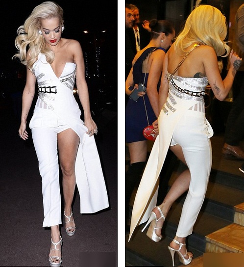 Ca sỹ người Anh suýt bị tụt áo trên phố - 4 Rita Ora