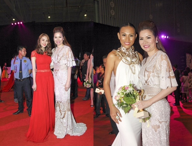 Hoa hậu chụp hình với 2 chân dài Linh Chi và Diệu Huyền