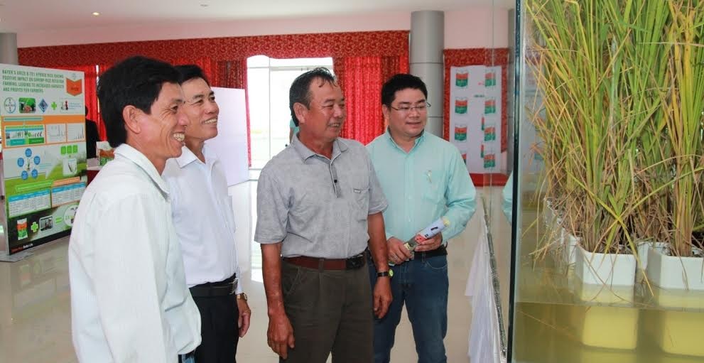 Đại diện nông dân ba tỉnh Bạc Liệu, Cà Mau và Kiên Giang tham quan mô hình luân canh Tôm–Lúa