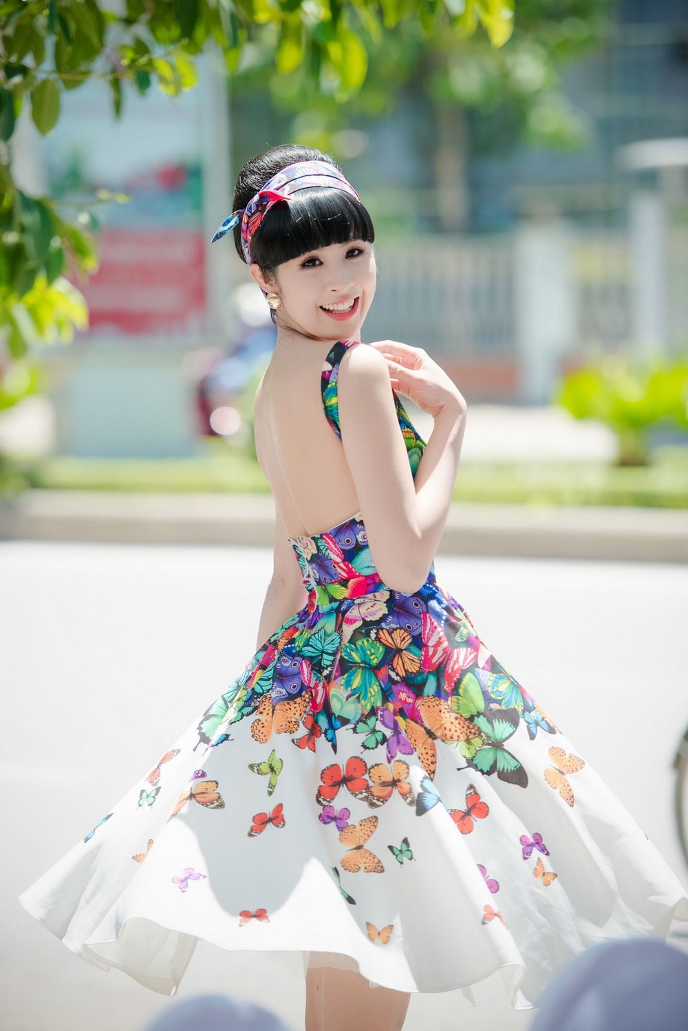 Hoa hậu Ngọc Hân nhí nhảnh như thiếu nữ.