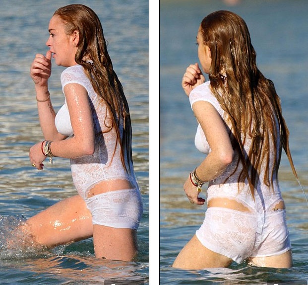 Sốc với thân hình xập xệ ở tuổi 29 của Lindsay Lohan - 3 Những hình ảnh sexy và thân thiện của Lindsay Lohan ở