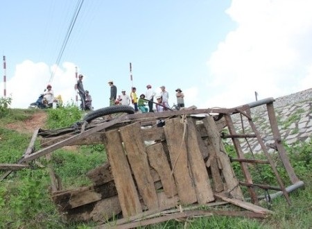 Xe ba gác lôi của nạn nhân.