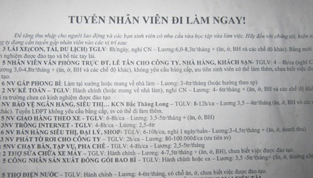 Sinh viên cần cảnh giác với các nhà tuyển dụng kiểu này - 1 Các thông báo tuyển dụng với lời giới thiệu hấp dẫn