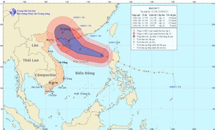 “Siêu bão” tăng cấp và có khả năng mạnh thêm - 1 Đường đi của cơn bão