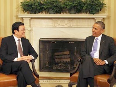 Chủ tịch nước Trương Tấn Sang hội đàm với Tổng thống Barack Obama - 1 Chủ tịch nước Trương Tấn Sang hội đàm với Tổng thống Barack Obama