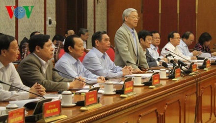 Bộ Chính trị làm việc với Ban Thường vụ Thành ủy Đà Nẵng - 2 Tổng Bí thư Nguyễn Phú Trọng phát biểu tại buổi làm việc