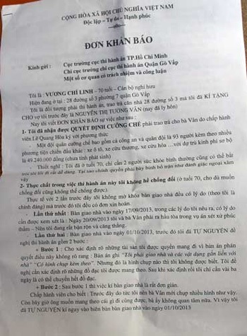 Lá đơn của ông Linh