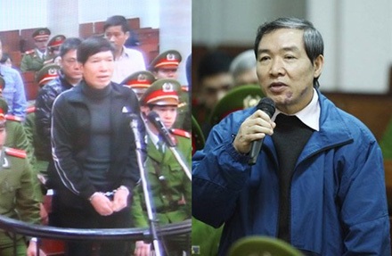 Dương Tự Trong và Dương Chí Dũng tại tòa.