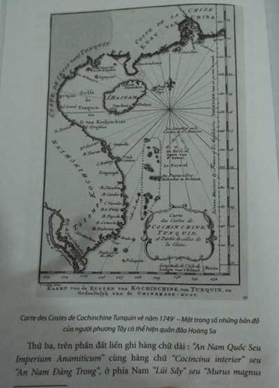 Bản đồ năm 1749 các nhà hàng hải phương Tây ấn hành và sử dụng
