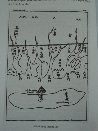 Bản vẽ Bãi cát vàng, tức Hoàng Sa trong thư tịch cổ
