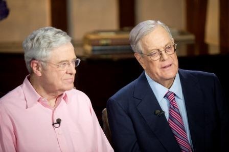 Anh em tỷ phú Mỹ gom 75 triệu USD tấn công Donald Trump - 1 Anh em Charles và David Koch là những nhà tài trợ lớn nhất cho đảng Cộng hòa. (Ảnh: Kochnews)