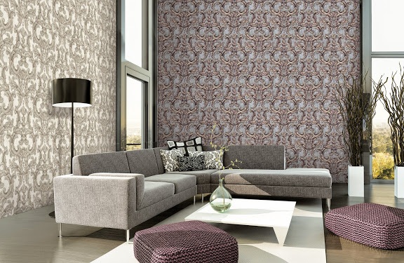 Giấy dán tường Phòng khách đẹp - Hiện đại - 6 Giấy dán tường phòng khách hoa văn sang trọng Giấy dán tường phòng khách mang phong cách phương tây