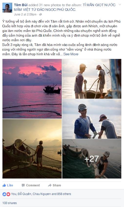 Hiệu ứng bất ngờ từ bộ ảnh về nhà thùng nước mắm Phú Quốc - 1
Chia sẻ của nhiếp ảnh gia Tâm Bùi nhận được nhiều quan tâm của đông đảo cư dân mạng