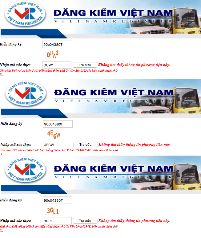 Và trong rất nhiều lần tra cứu trong dữ liệu của Cục Đăng kiểm Việt Nam đều không xác định được sự tồn tại của chiếc xe này