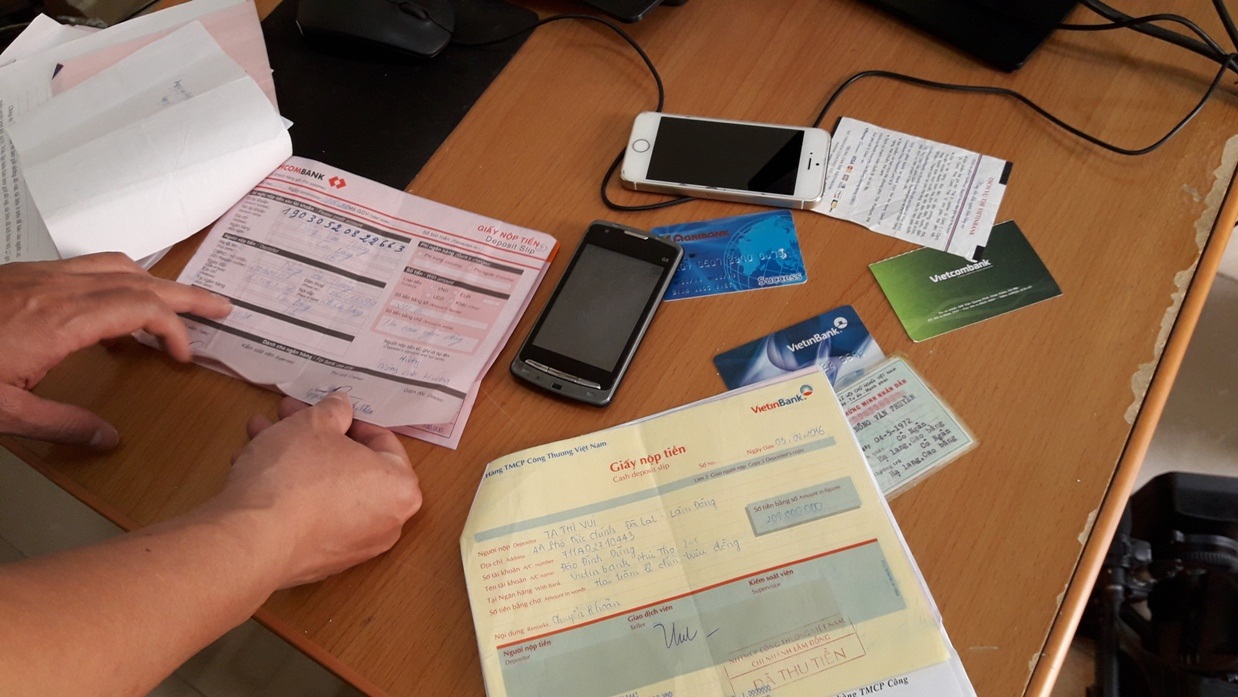 Tài liệu cơ quan công an thu được trong các vụ lừa đảo chiếm đoạt tài sản qua điện thoại