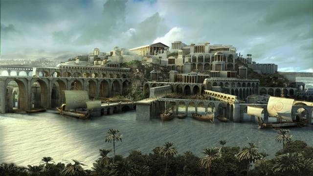 Bí ẩn về thành phố mất tích Atlantis - 1 Ảnh mô phỏng thành phố đã mất Atlantis