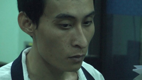 Đối tượng Bùi Nguyễn Đức Trung tại cơ quan công an