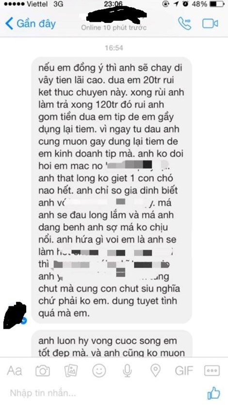 Chủ nhân 13 thú cưng bị đầu độc nhận được tin nhắn thương lượng - 2 Tin nhắn Minh gửi cho Duy vào chiều 19-11.