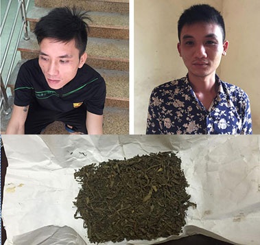 ‘Cỏ Mỹ’ nguy hiểm hơn cần sa đang ‘hút’ giới trẻ - 2 Cảnh sát cơ động thu giữ “cỏ Mỹ”.