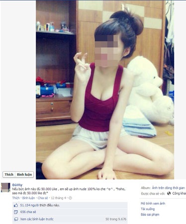 Bi hài “hot girl” sống “ảo” - 3 Ảnh câu like trên Facebook của hotgirl B.M..