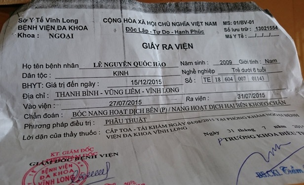 phẫu thuật, vĩnh long, bác sĩ, khiếu nại phẫu thuật, vĩnh long, bác sĩ, khiếu nại