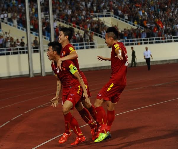 Đội tuyển Việt Nam 1-1 Iraq (kết thúc) - 3 Công Vinh ăn mừng bàn thắng mở tỉ số, ảnh: An An