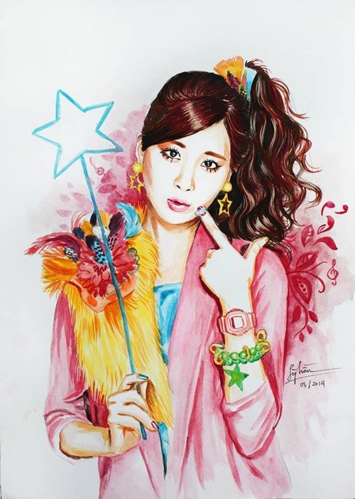 8X vẽ chân dung 300 nghệ sĩ Việt và Kpop - 8
Ca sĩ Hàn Quốc Seo Hyun