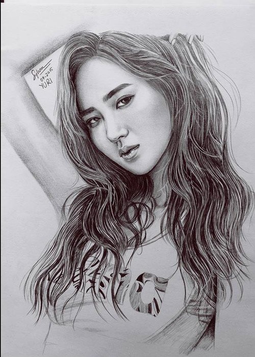 8X vẽ chân dung 300 nghệ sĩ Việt và Kpop - 9
Ngôi sao Kpop Yuri, thành viên nhóm nhạc SNSD