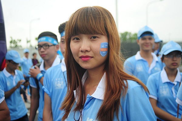 Một nữ cổ động viên của Man City