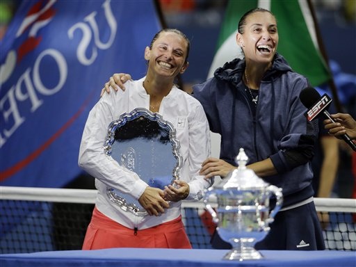 Tay vợt 33 tuổi Pennetta vô địch đơn nữ Mỹ mở rộng - 1 Vinci và Pennetta giống như hai chị em hơn là đối thủ