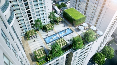 Vườn treo – không gian xanh, hiện đại của dự án căn hộ cao cấp