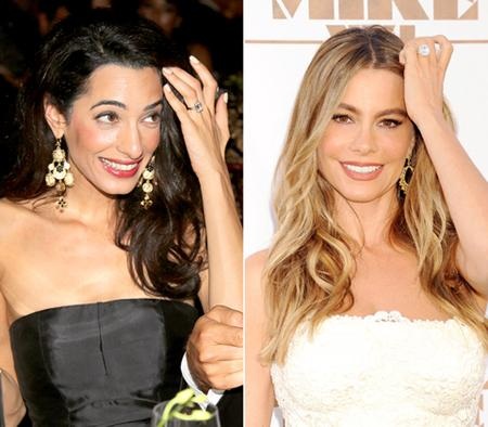 “Tài tử đầu bạc” George Clooney đã cầu hôn thành công người vợ xinh đẹp Amal Alamuddin nhờ một chiếc nhẫn kim cương 7 carat. Và ngôi sao Sofia Vergara cũng nhận được món quà tương tự từ người bạn trai Joe Manganiello.