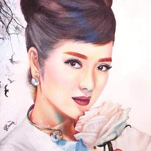 Lý Nhã Kỳ tiết lộ người vẽ chân dung cô và Xa Thi Mạn - 6
Lý Nhã Kỳ dưới ngòi bút Phan Đăng Hoàng