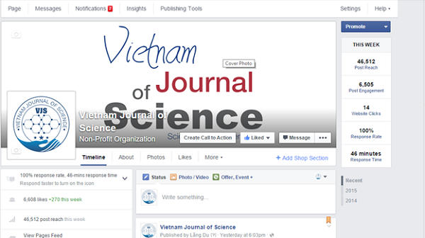 Nhà khoa học Việt trẻ lập tạp chí đa ngành trên đất Mỹ - 4
Giao diện Vietnam Journal of science trên facebook.