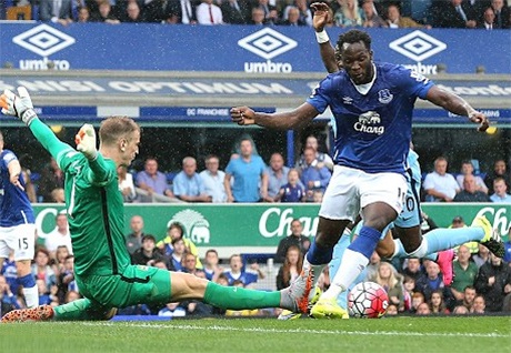 Lukaku đã đánh bại Joe Hart nhưng bàn thắng của anh không được công nhận Lukaku đã đánh bại Joe Hart nhưng bàn thắng của anh không được công nhận