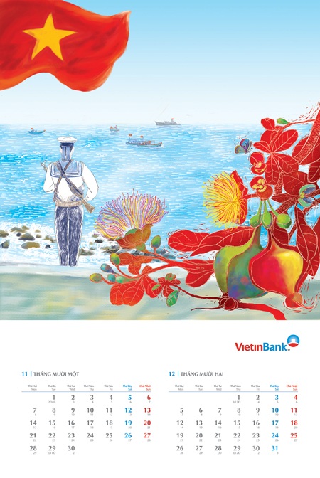 Độc đáo bộ lịch Tết 2016 “Bàng vuông - Gần lắm Trường Sa ơi!” - 4 Độc đáo bộ lịch Tết 2016 “Bàng vuông - Gần lắm Trường Sa ơi!” - 4