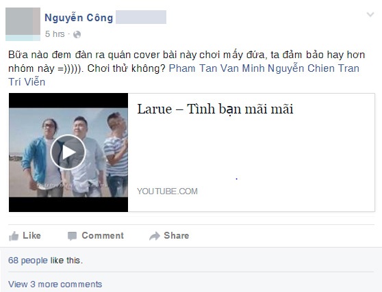 “Tình bạn mãi mãi” - Câu chuyện gần gũi về tình bạn - 2 Những chia sẻ hài hước đi kèm với lời rủ rê chiến hữu lên lịch tụ họp.